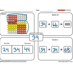 Rekenrek Practice Charts - Numbers to 100 30pk