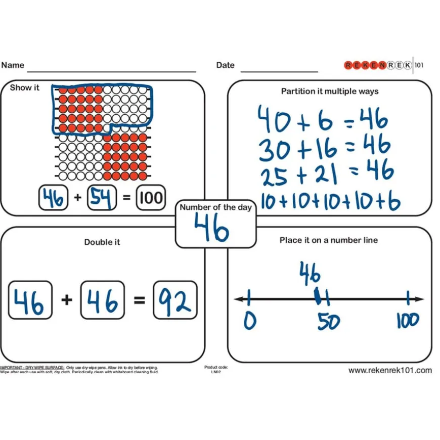 Rekenrek Practice Charts - Numbers to 100 Pack 2