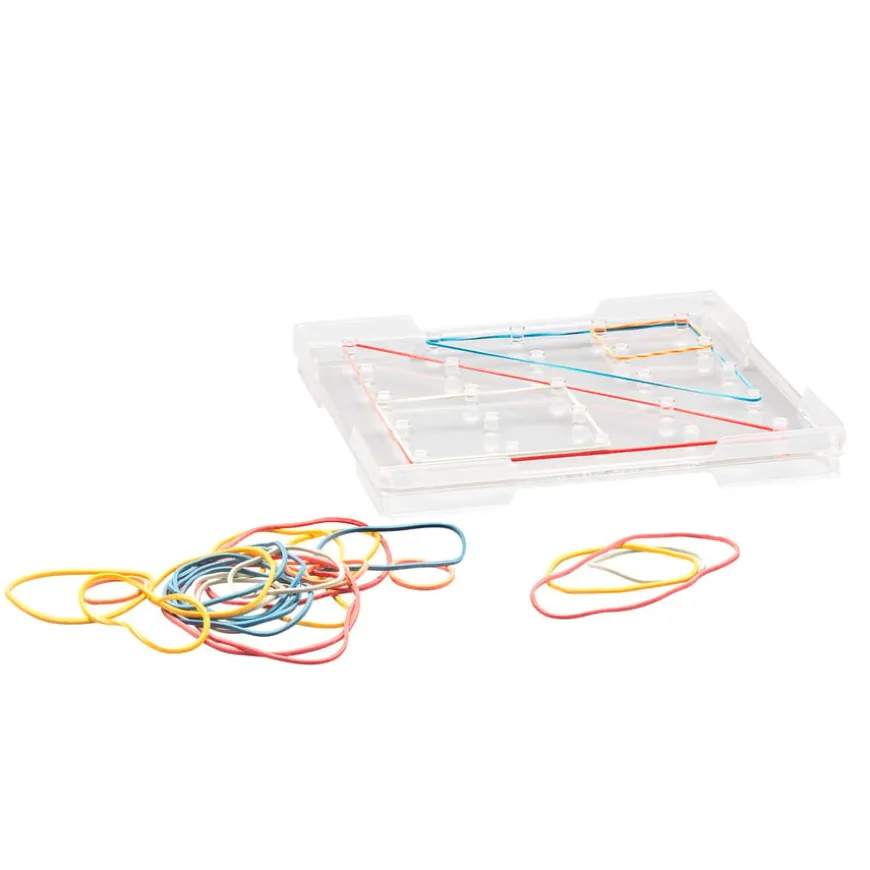 RE-Plastic® Stackable Small Transparent Geoboard - 6pk