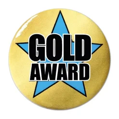 Reward Gold Silver Bronze Pin Badges 45pk