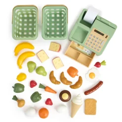 Role Play Cash Register, Baskets & Food Shopping Bundle