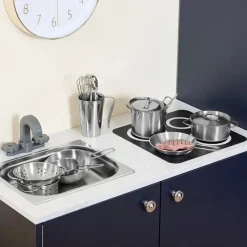 Role Play Kitchen Stainless Steel Cookware Set