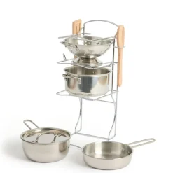 Role Play Metal Kitchen Cooking Pans & Utensils Set 8pc