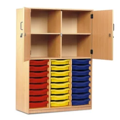 Shallow Trays and Cupboard Combination Unit