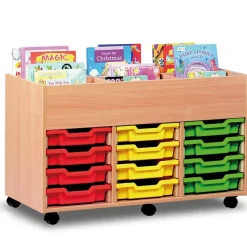 12 Shallow Tray Unit with Book Storage H625 x W450 x L1022mm