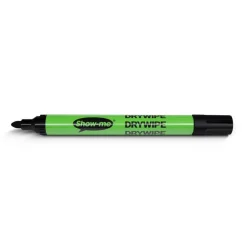 Show-me® Drywipe Pens, Medium Tip, Black