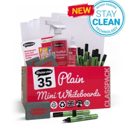 Show-me® Original A4 Plain Dry Wipe Boards Class Kit