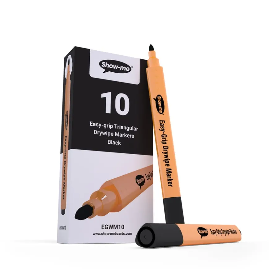 Show-me Triangular Drywipe Whiteboard Markers Blk