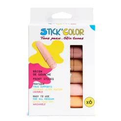Skin Tones Paint Sticks Assorted Colours 6pk
