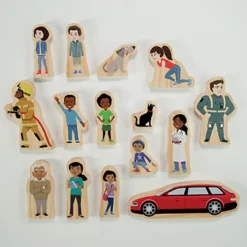 Small World Reversible Wooden Superhero Figures