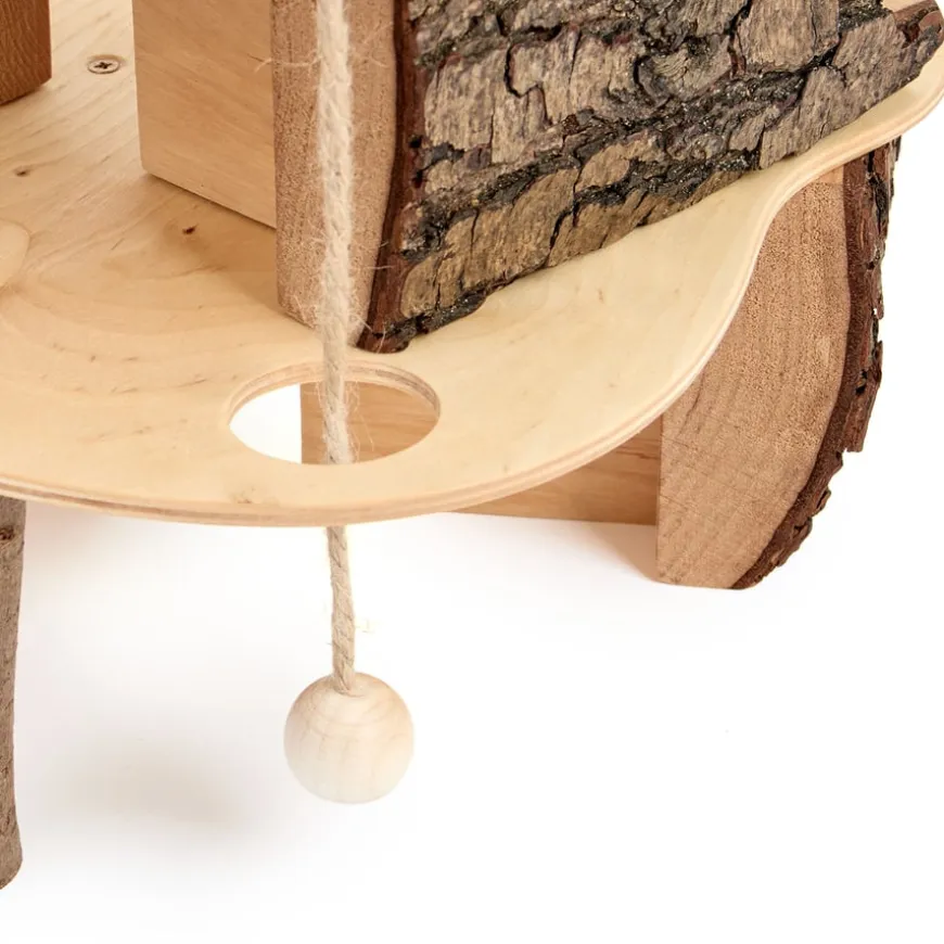 Small World Rustic Wooden Fairy Tree House Set