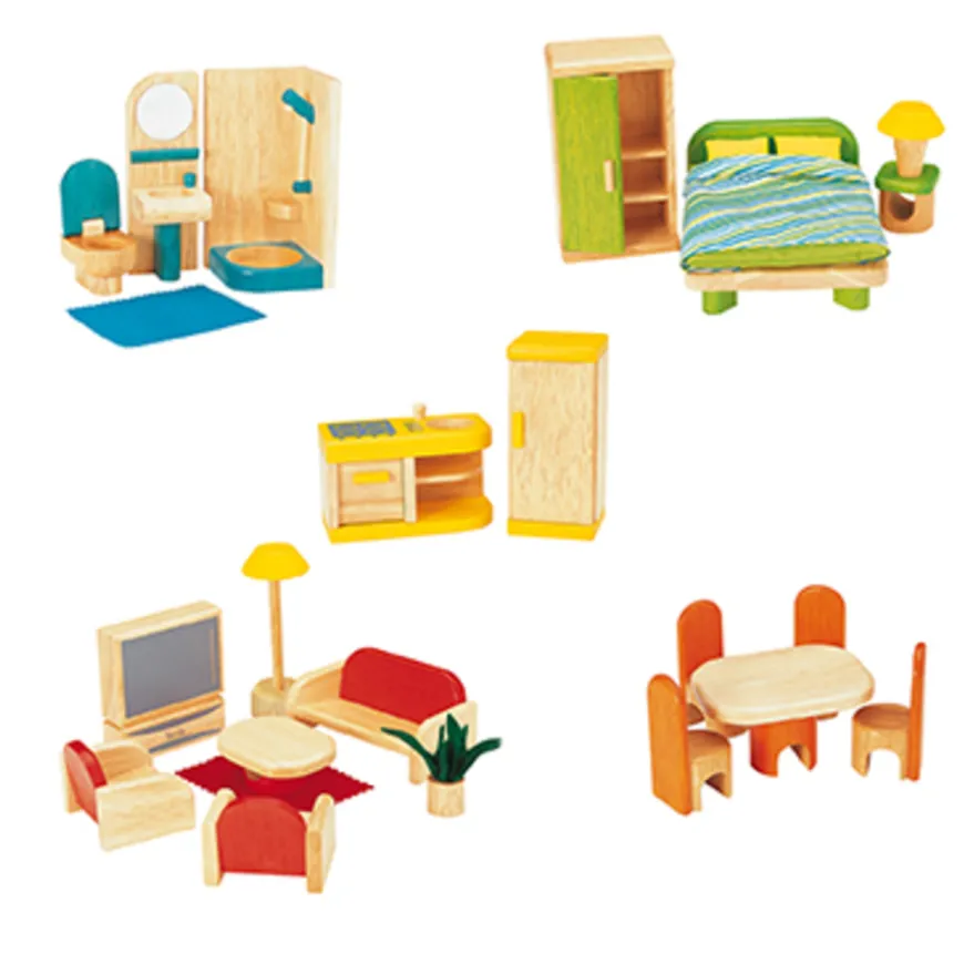 Small World Wooden Dollhouse & Furniture
