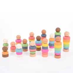 Small World Wooden Figures Rainbow Community People 15pk