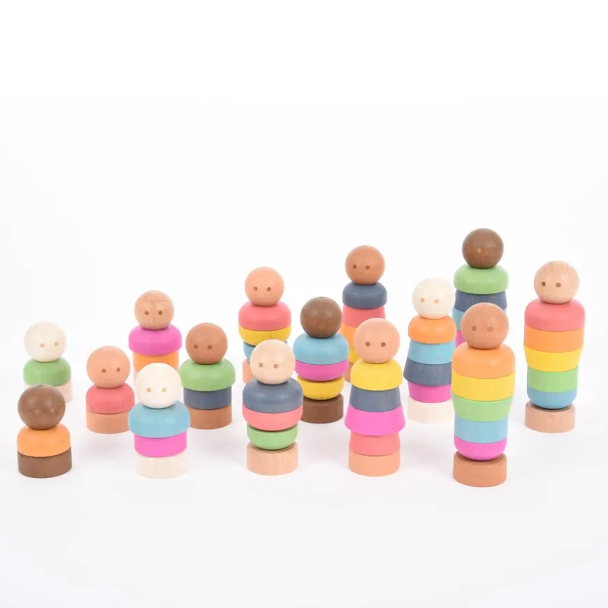 Small World Wooden Figures Rainbow Community People 15pk