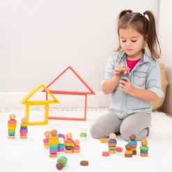 Small World Wooden Figures Rainbow Community People 15pk