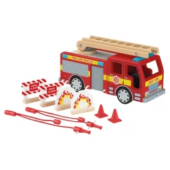 Small World Wooden Fire Engine Toy Truck 9pcs