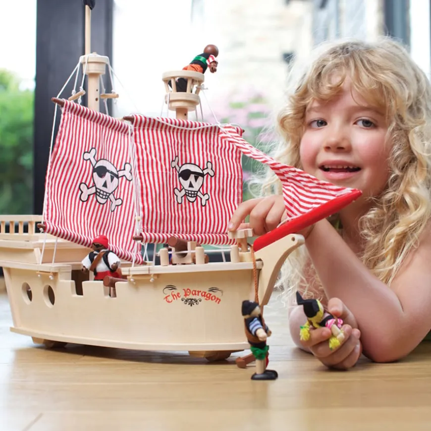 Small World Wooden Pirate Ship 25pcs