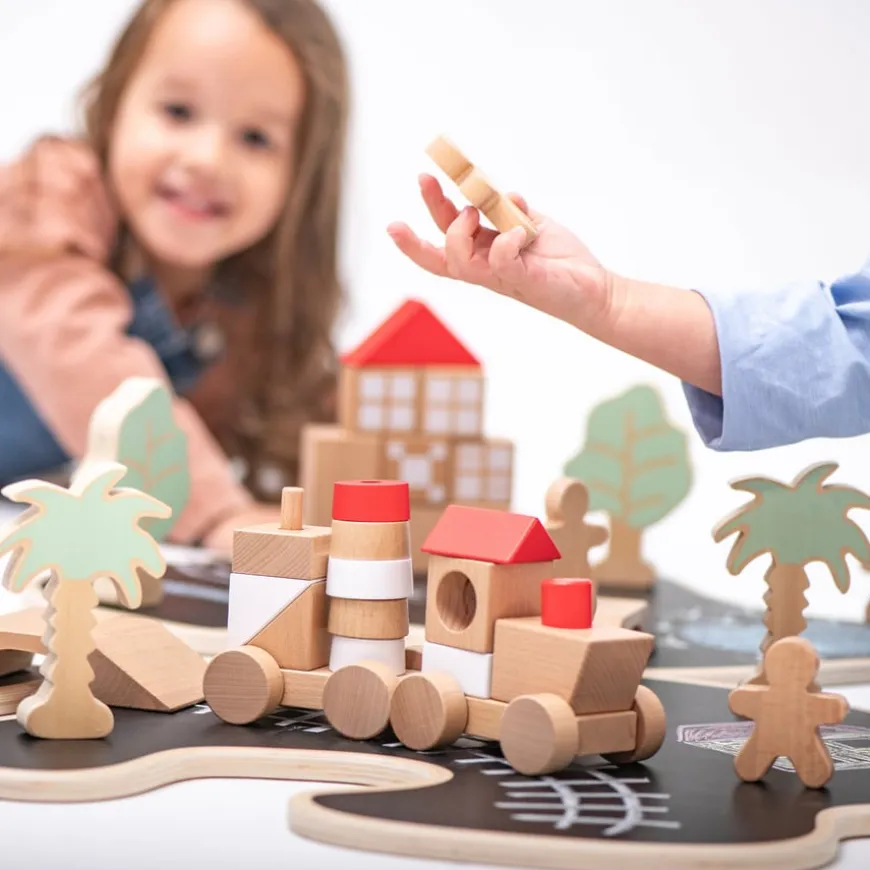 Small World Wooden Story Island Set 68pk