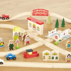 Small World Wooden Town & Country Train Set 101pcs