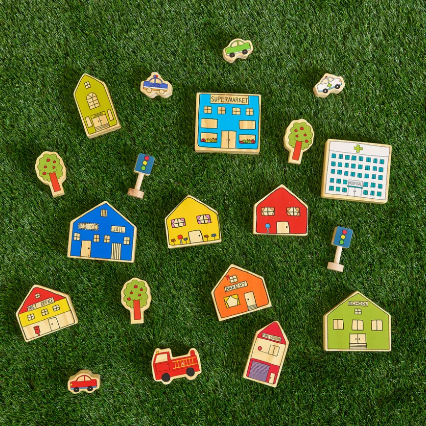 Small World Wooden Village Set 20pk