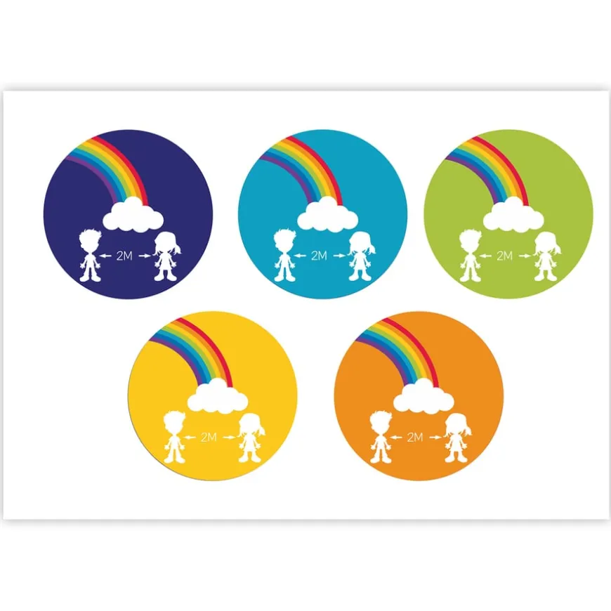 Social Distancing Round Floor Stickers