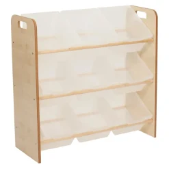 Solway Early Years Storage Tilted Clear Trays Maple MDF