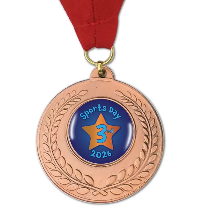Sports Day Metal Medals Diameter 50mm 10pk