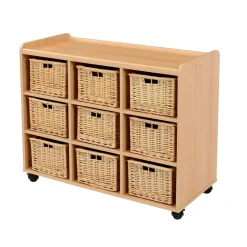 Storage Unit with Deep Wicker Baskets