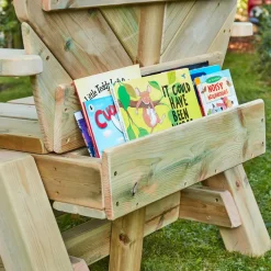 Storytellers' Wooden Chair and 6 Stools