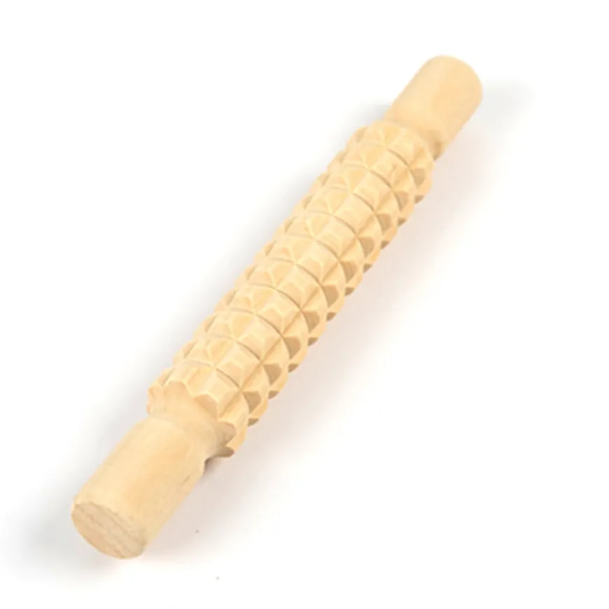 Textured Wooden Rolling Pin Set 4pk