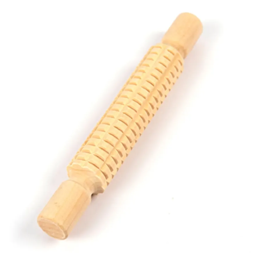 Textured Wooden Rolling Pin Set 4pk