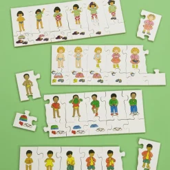Thick Wooden Getting Dressed Jigsaw Puzzles 4pk