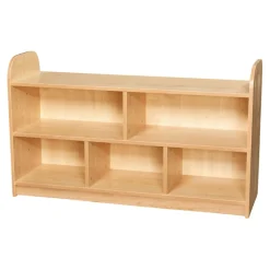 2 Tier Wide Storage Shelving with Back Maple H710mm
