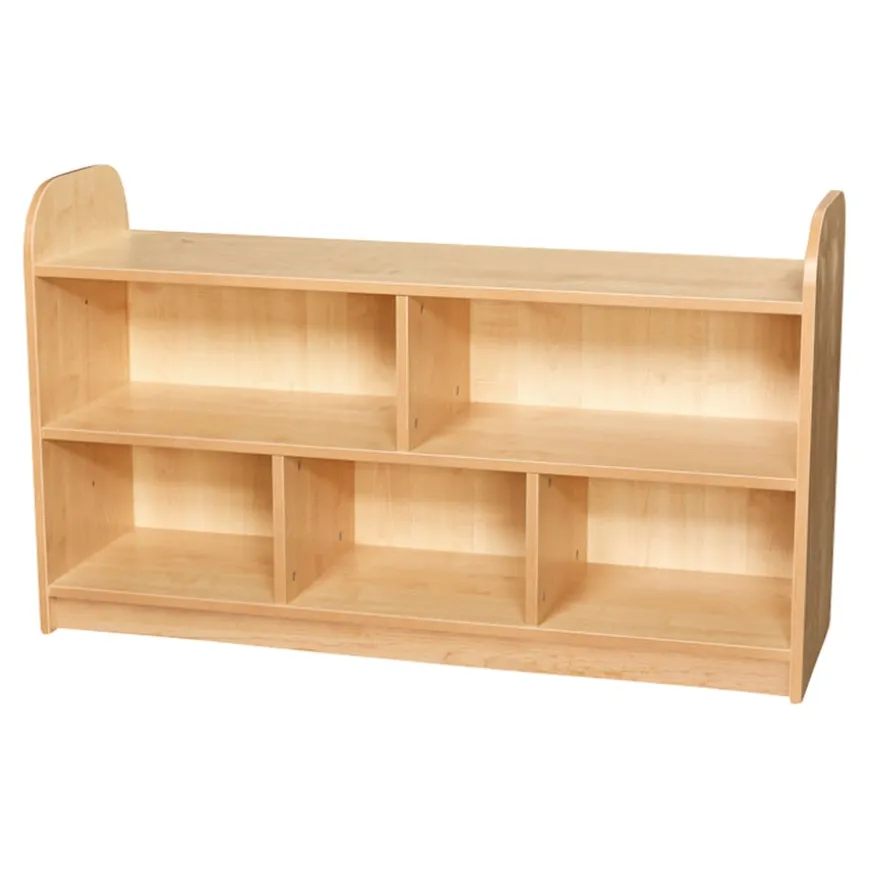 2 Tier Wide Storage Shelving with Back Maple H710mm
