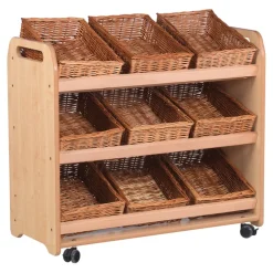 Tilted Tote Storage Trolley On Wheels