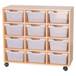 Tray storage unit with 12 Gratnells Cubby trays