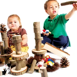 Tree Blocks With Bark 36pcs