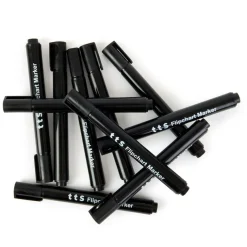 TTS Black Flipchart Marker Pens 10pk