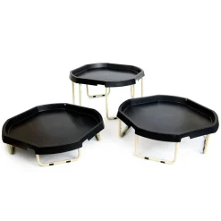 TTS Black Tuff Tray Table and Cream Stand Bundle