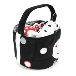 TTS Black & White Soft Baby Toys with Basket