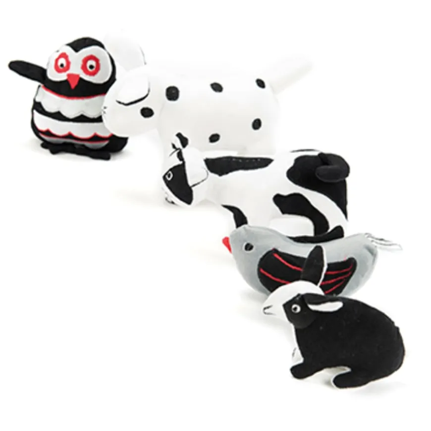 TTS Black & White Soft Baby Toys with Basket