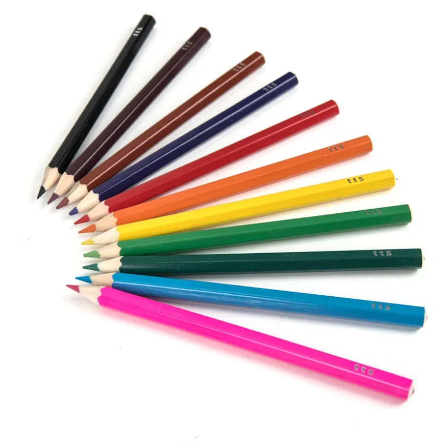 TTS Chunky Hexagonal Coloured Pencils Assorted