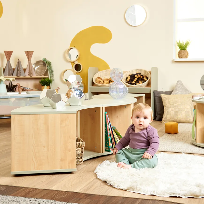 TTS Elements Sage Toddler Low Curved Storage Unit
