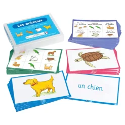 TTS French Animal Names Vocabulary Builder Activity Cards 46pk