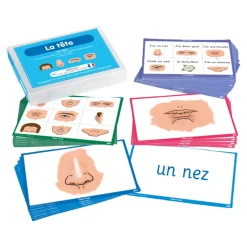 TTS French Facial Features Vocabulary Builder Activity Cards 46pk