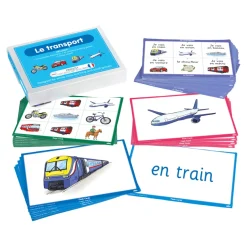 TTS French Transport Vocabulary Builder Activity Cards 46pk