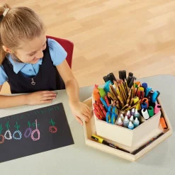 TTS Lazy Susan Wooden Classroom Tidy