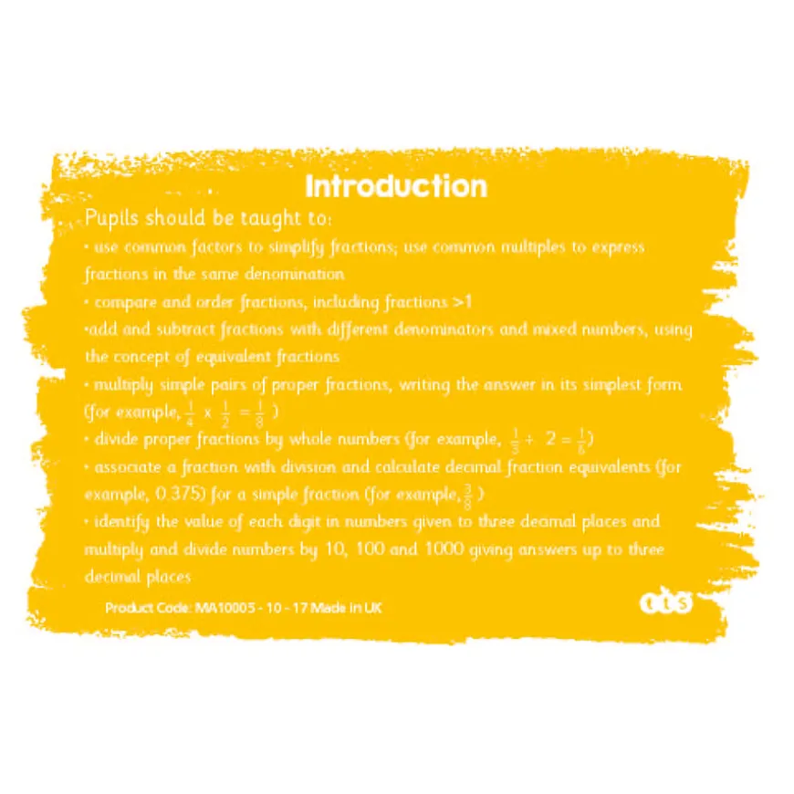 TTS Mastering Fractions Activity Cards Year 6 100pk