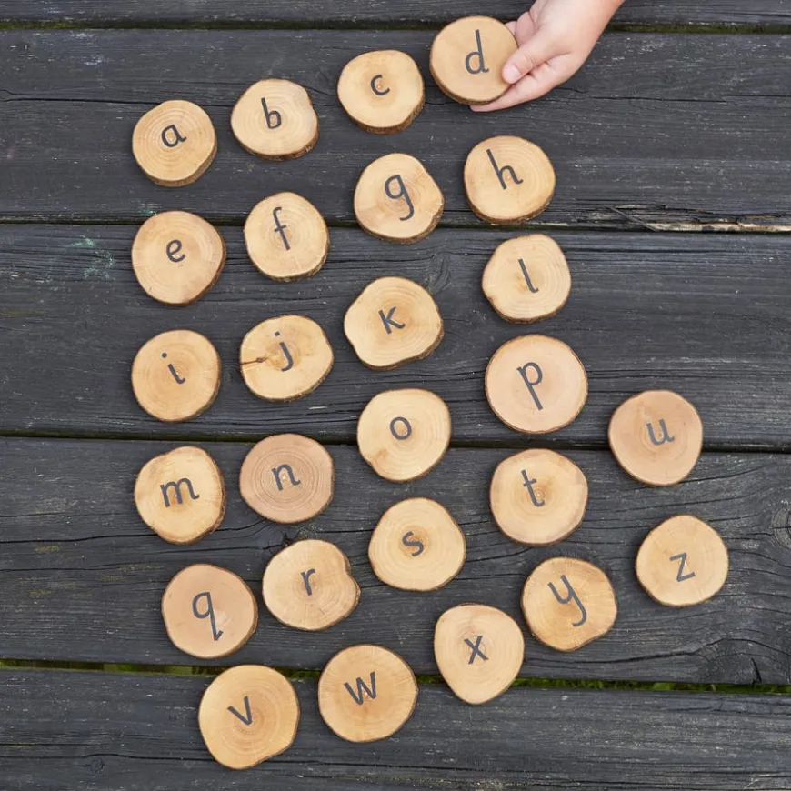 TTS Mini Wooden Alphabet Discs 26pk