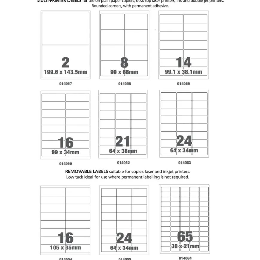 TTS Multi-Printer Labels 100pk